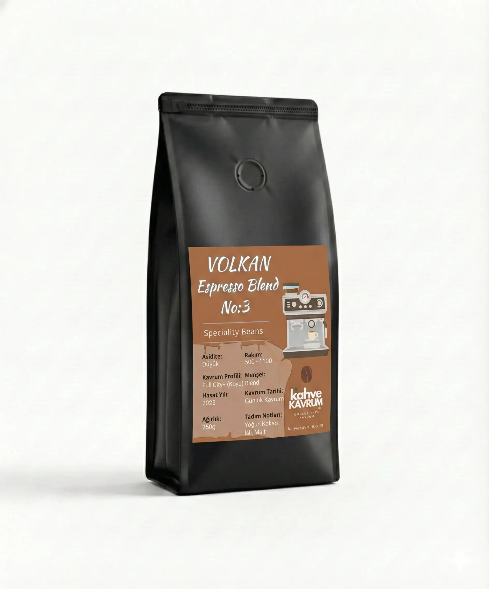 Volkan Espresso Blend (No.3) – Yüksek Kafeinli Sert